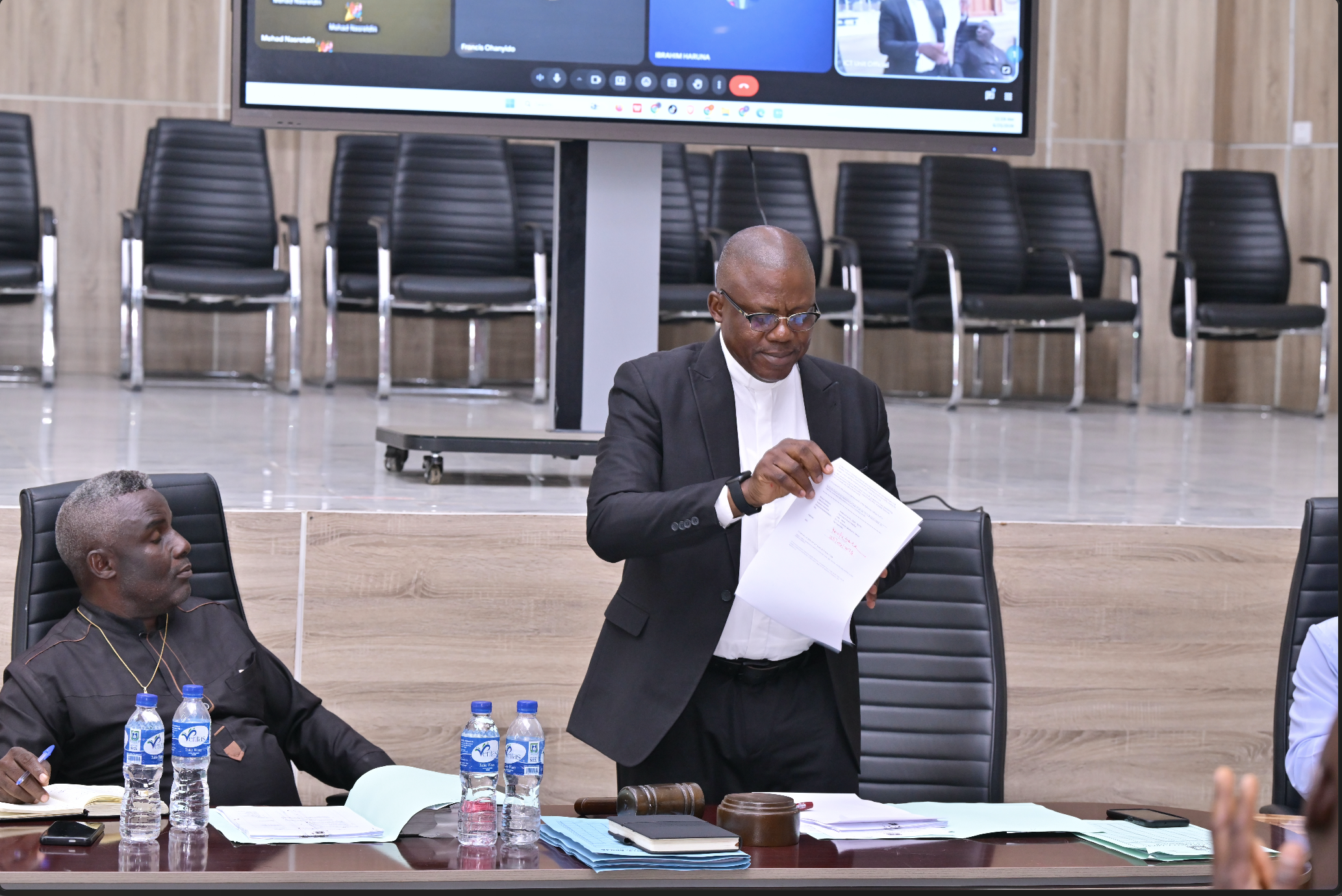 Rev. Fr. Prof. Hyacinth Ichoku after signing the Humanitas AI Compact at Veritas University